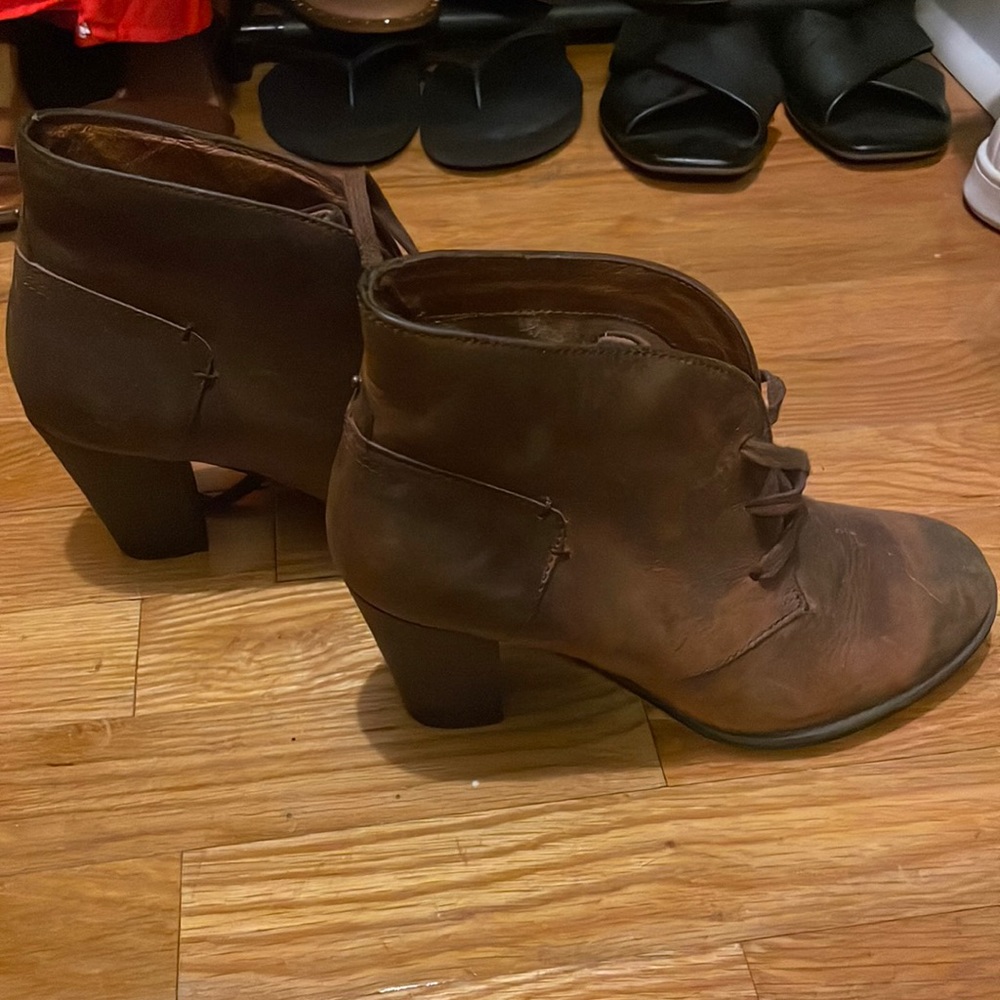 Clarks lace up heeled booties